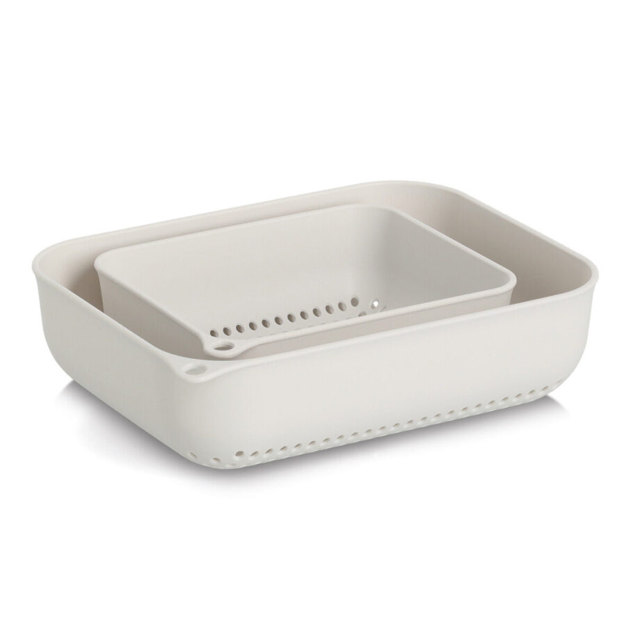 Sieb-Set, 2-tlg., Kunststoff, creme – Ansicht 2