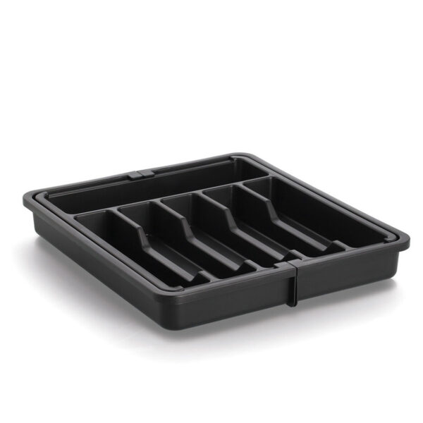 Besteckkasten, ausziehbar, Kunststoff, schwarz