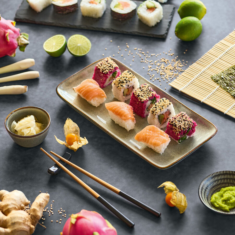 Sushi-Set, 5-tlg., Steingut/Bambus – Lifestyle 1