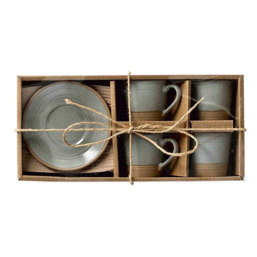 Espresso-Set, 8-tlg., 60 ml, Steingut – Ansicht 2