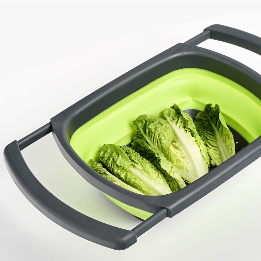 Falt-Sieb, ausziehbar, Kunststoff, anthrazit/grün – Ansicht 3