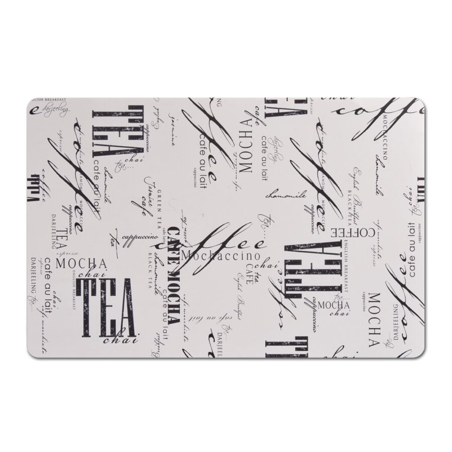 Platzset "Coffee & Tea", Kunststoff, weiß