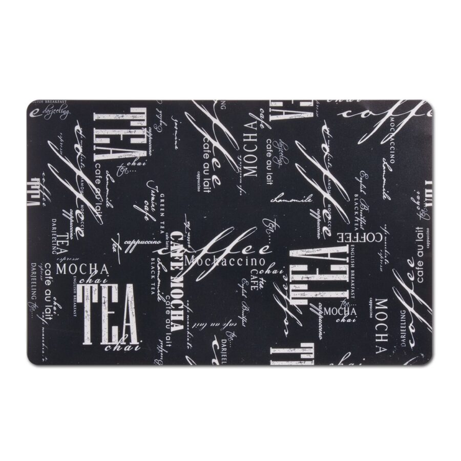 Platzset "Coffee & Tea", Kunststoff, schwarz