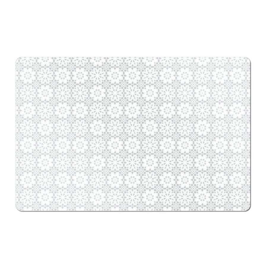 Platzset "Flowers", Kunststoff, weiß