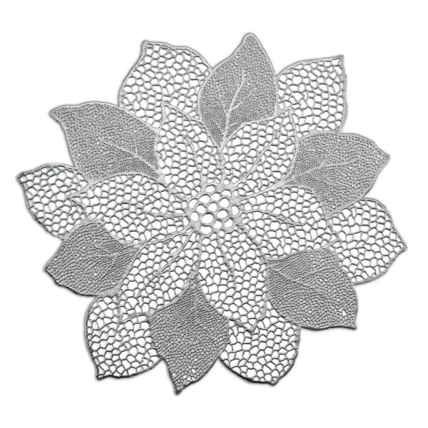 Platzset "Flower", Kunststoff, silber