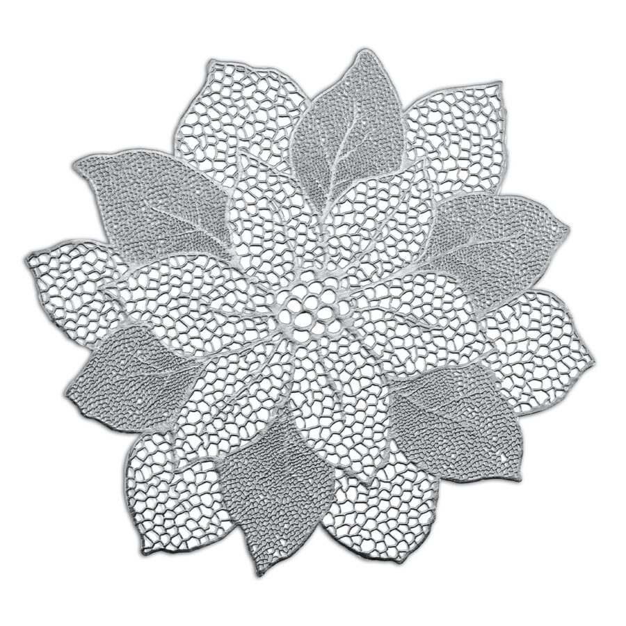 Platzset "Flower", Kunststoff, silber