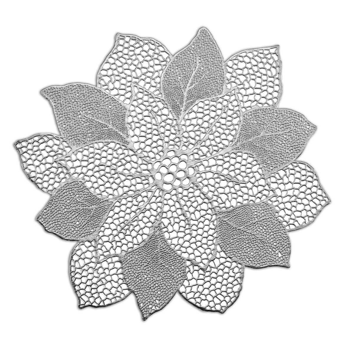 Platzset "Flower", Kunststoff, silber