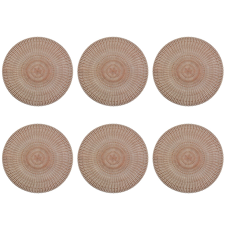 Platzset "Cut out", 6er Set, Kunststoff, kupfer