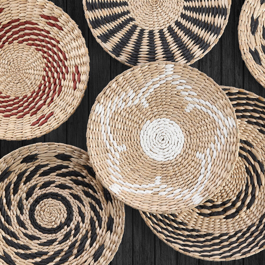 Dekoteller, Papier-/Rohrkolbengeflecht, – Ansicht 9