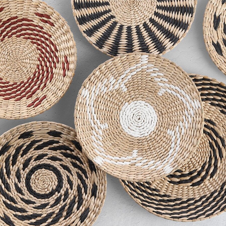 Dekoteller, Papier-/Rohrkolbengeflecht, – Ansicht 6