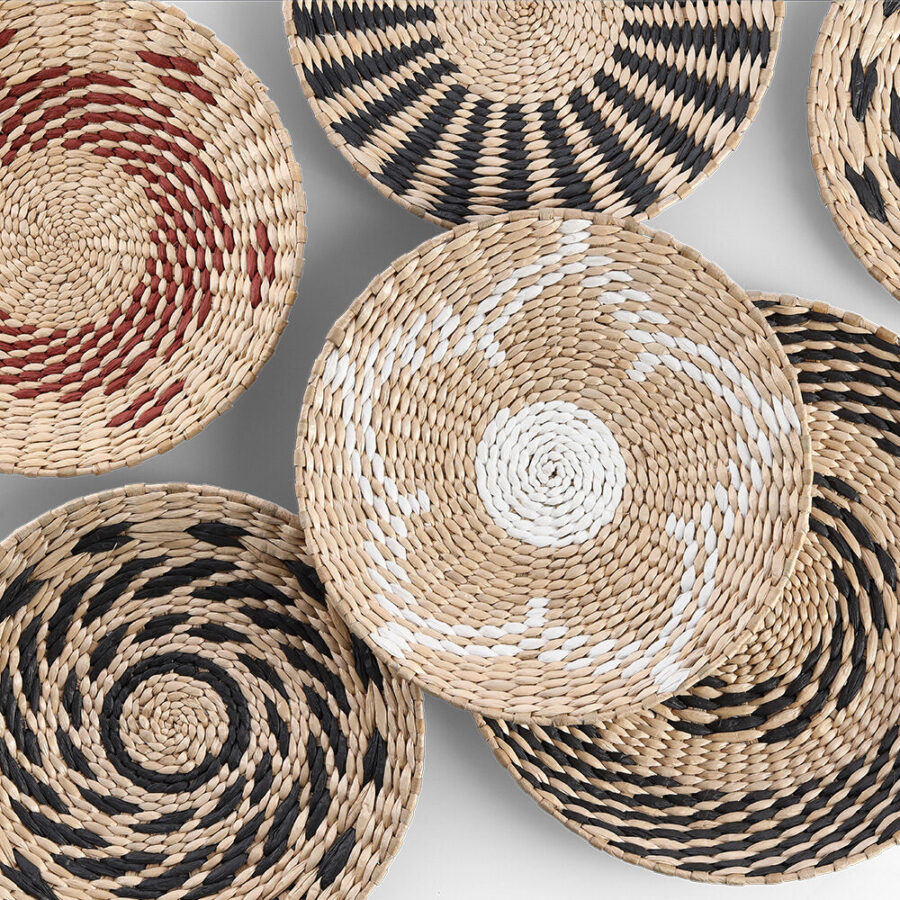 Dekoteller, Papier-/Rohrkolbengeflecht, – Ansicht 15