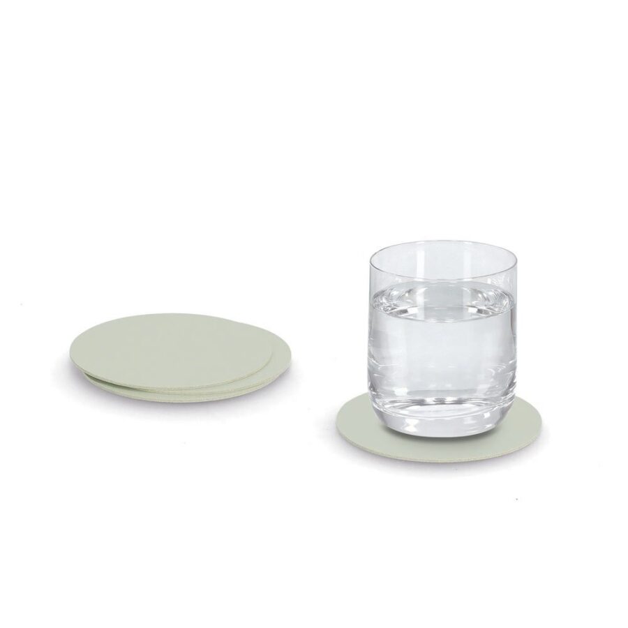 Glasuntersetzer-Set, 4-tlg., Kunstleder, mint – Ansicht 4