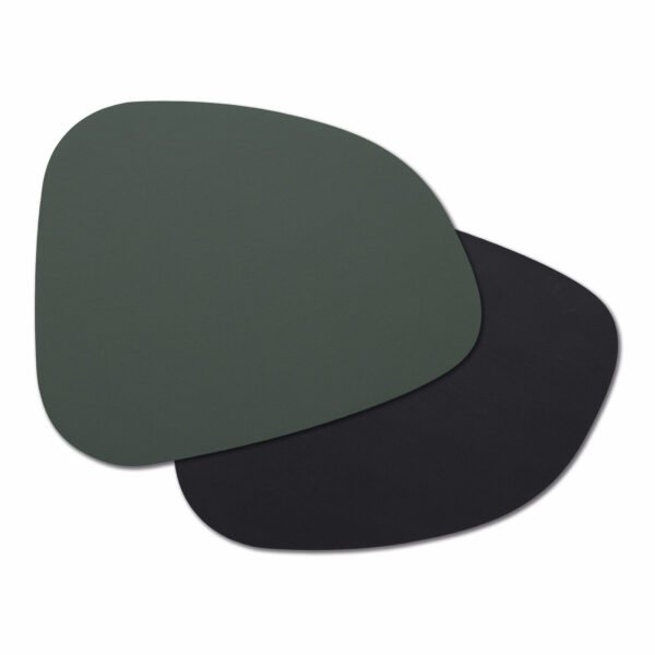 Platzset "2 tone", Kunstleder, schwarz/dunkelgrün
