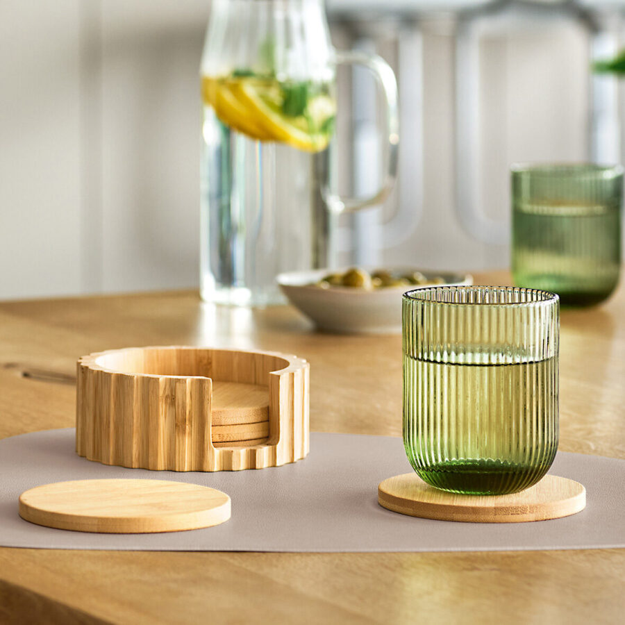 Platzset "2 tone", Kunstleder, greige/grau – Lifestyle 1