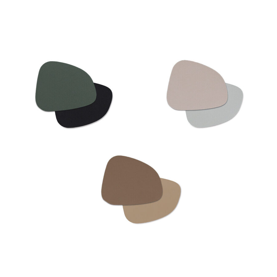 Glasuntersetzer-Set "2 tone", 4-tlg., Kunstleder, – Ansicht 4