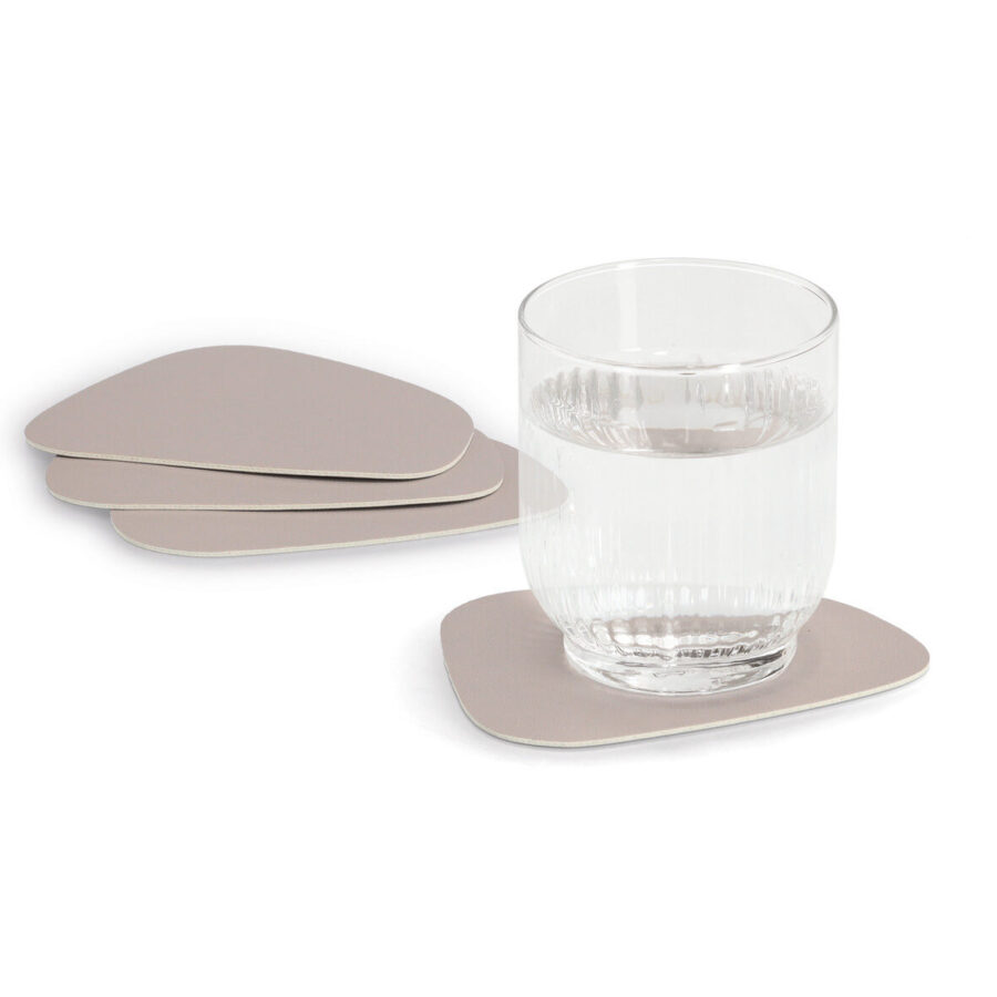 Glasuntersetzer-Set "2 tone", 4-tlg., Kunstleder, – Ansicht 3