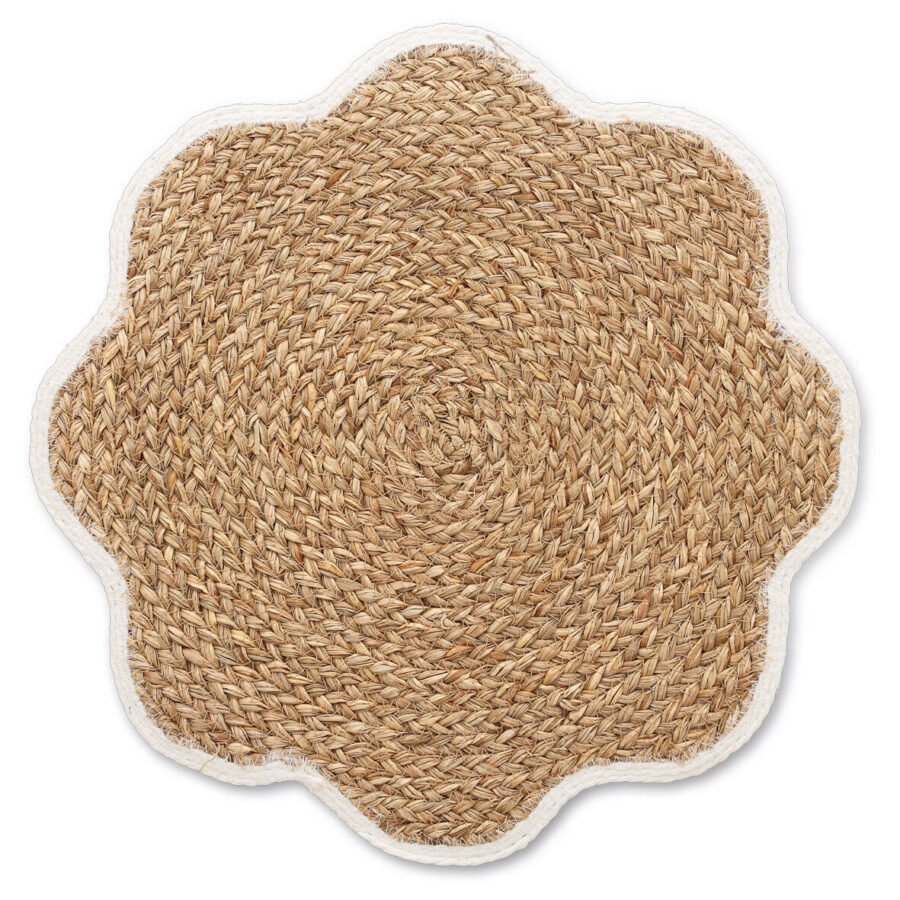 Platzset, Grasgeflecht, weiß