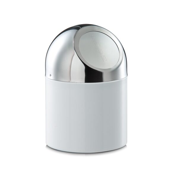 Tischabfalleimer, Metall/Edelstahl, weiß