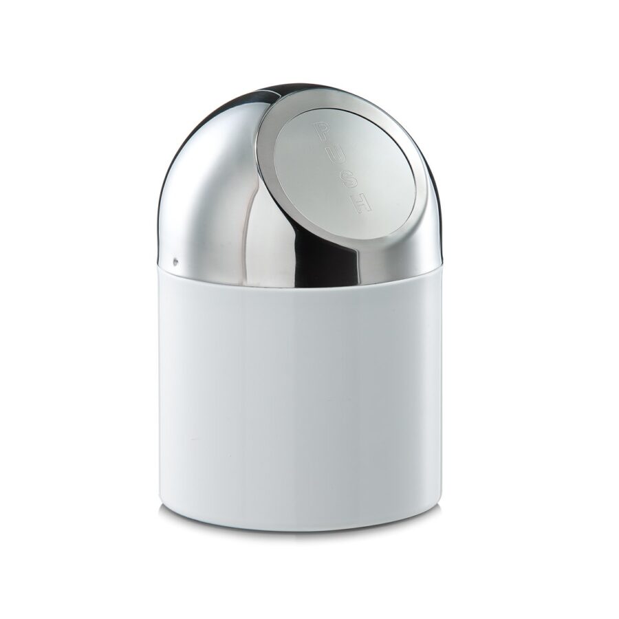 Tischabfalleimer, Metall/Edelstahl, weiß