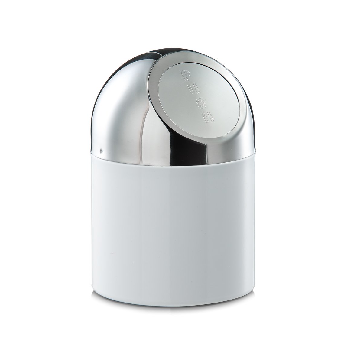 Tischabfalleimer, Metall/Edelstahl, weiß