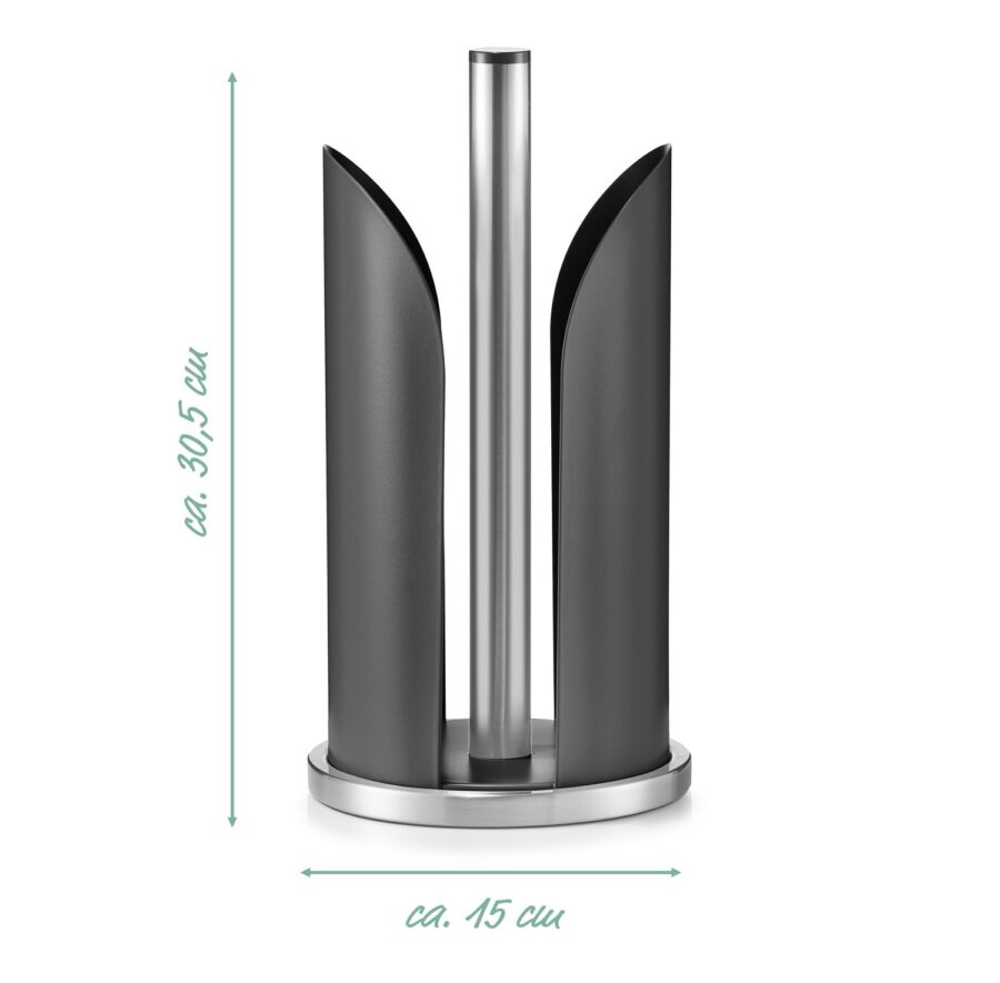 Küchenrollenhalter, Edelstahl/Metall, matt schwarz – Ansicht 3