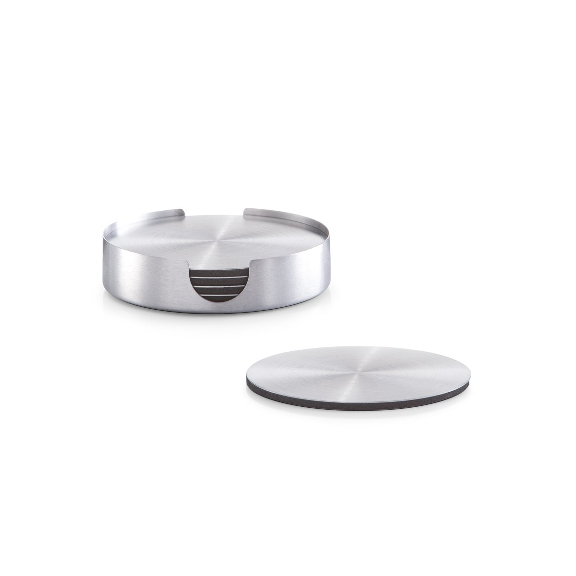 Glasuntersetzer-Set, 7-tlg., Edelstahl