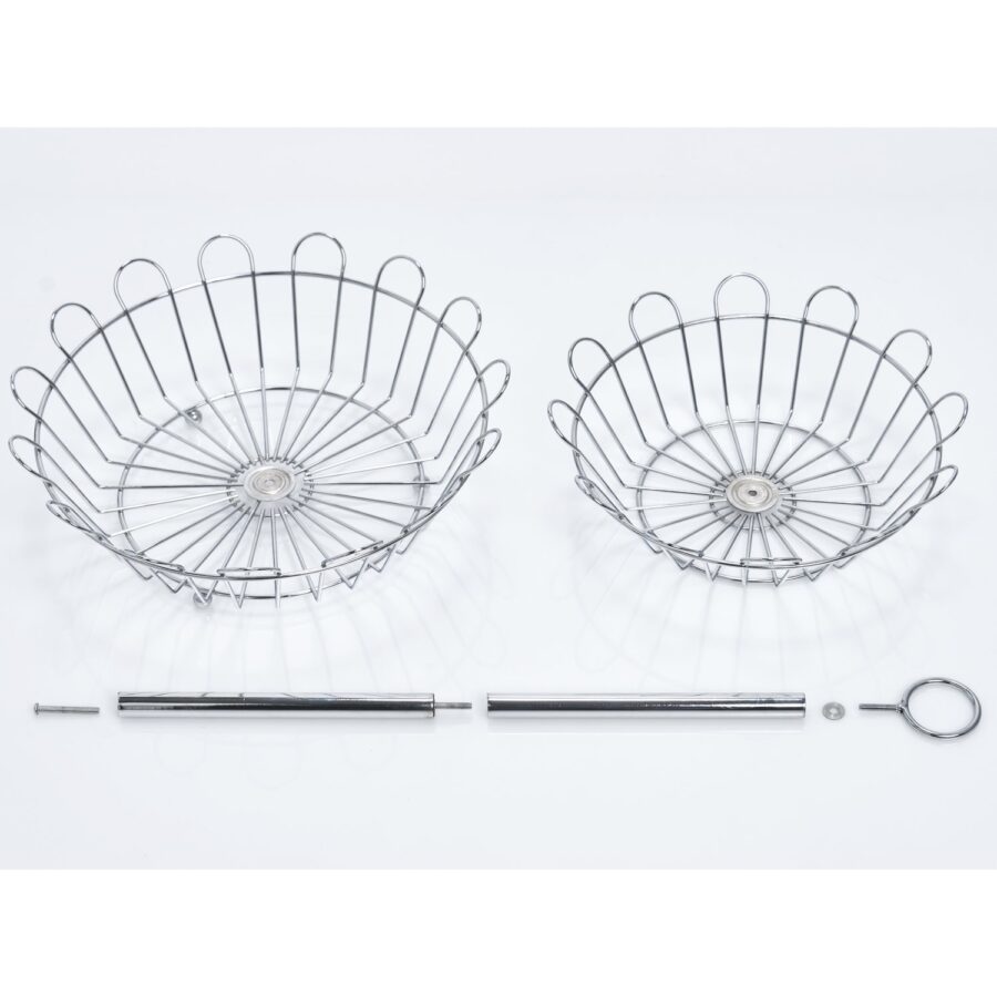 Obst-Etagere, 2-lagig, Metall verchromt – Ansicht 3