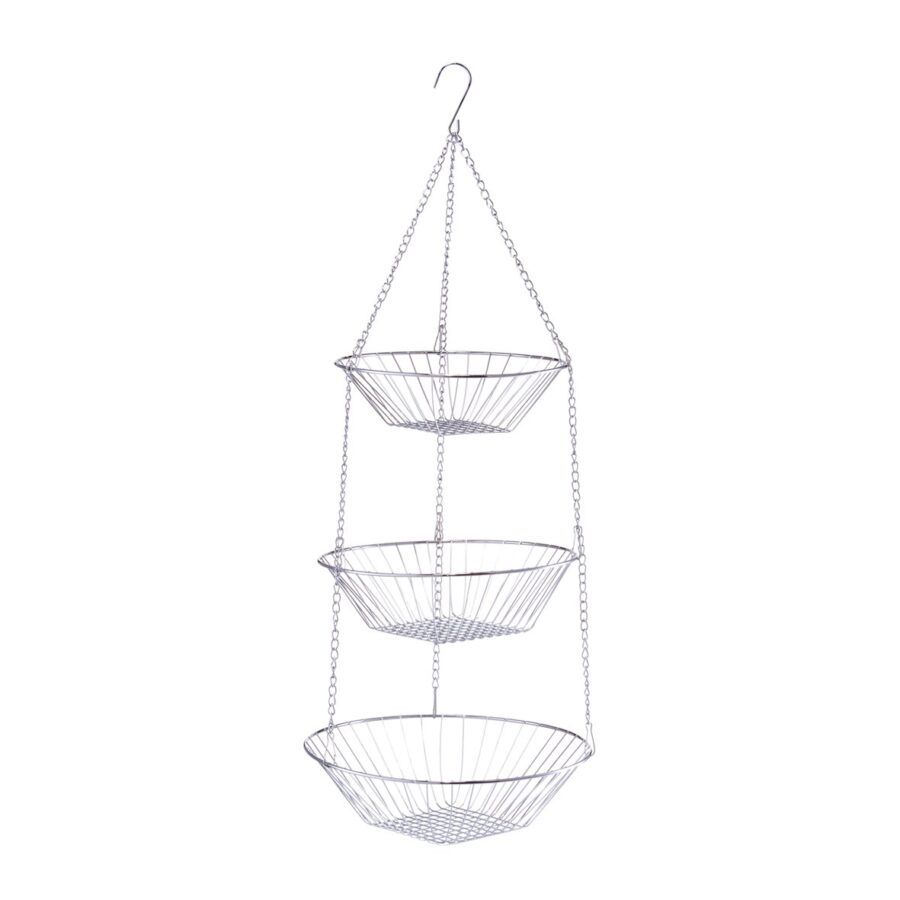 Hängekorb, 3-fach, Metall verchromt