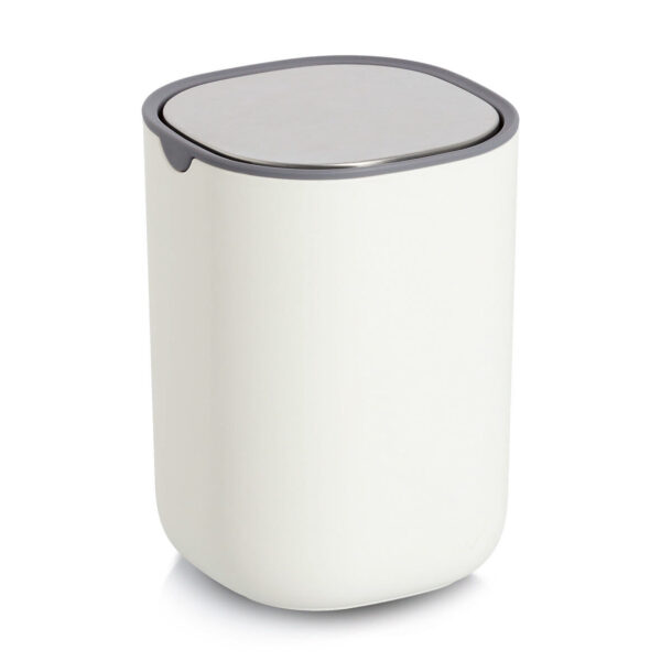 Tischabfalleimer, Kunststoff/Edelstahl, weiß