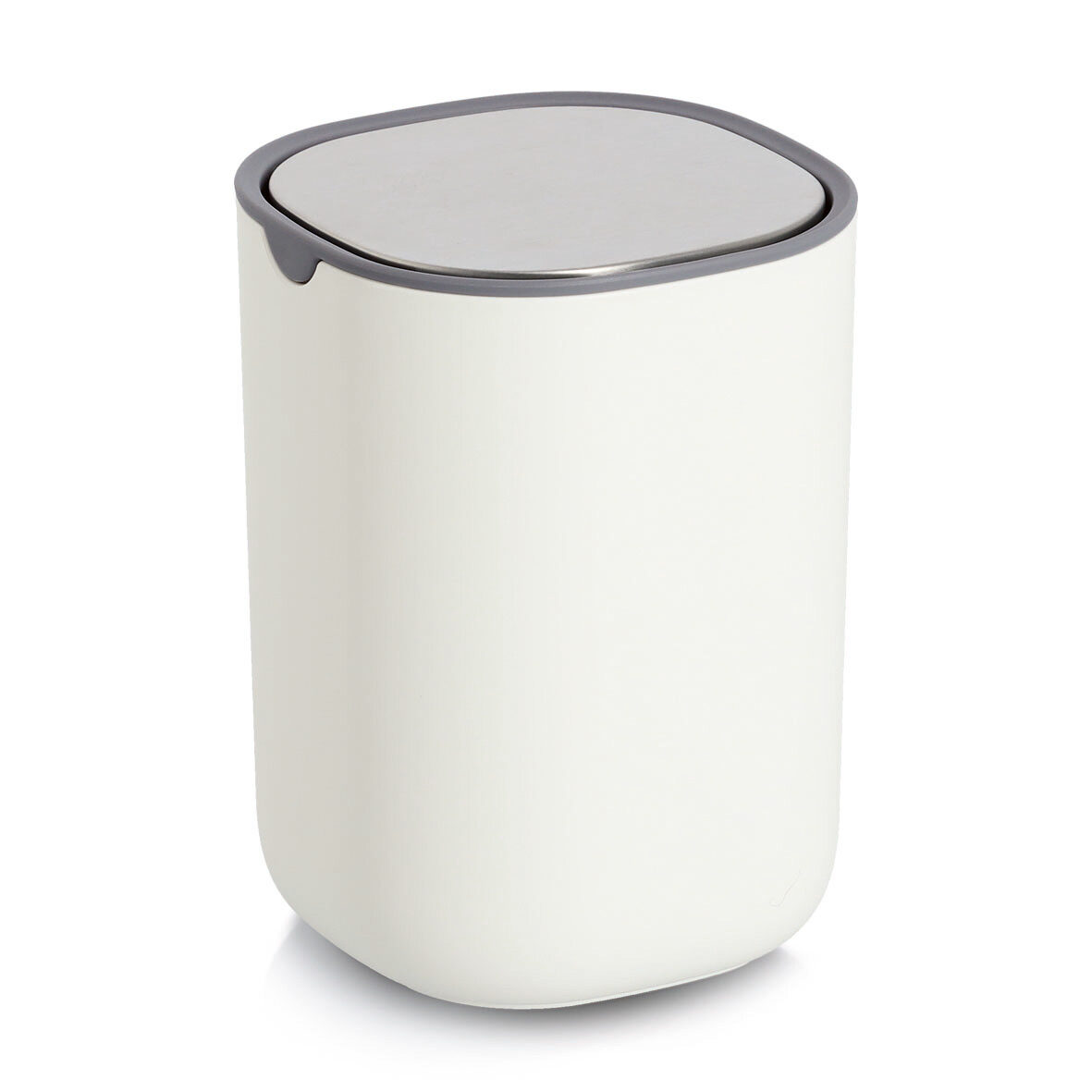 Tischabfalleimer, Kunststoff/Edelstahl, weiß