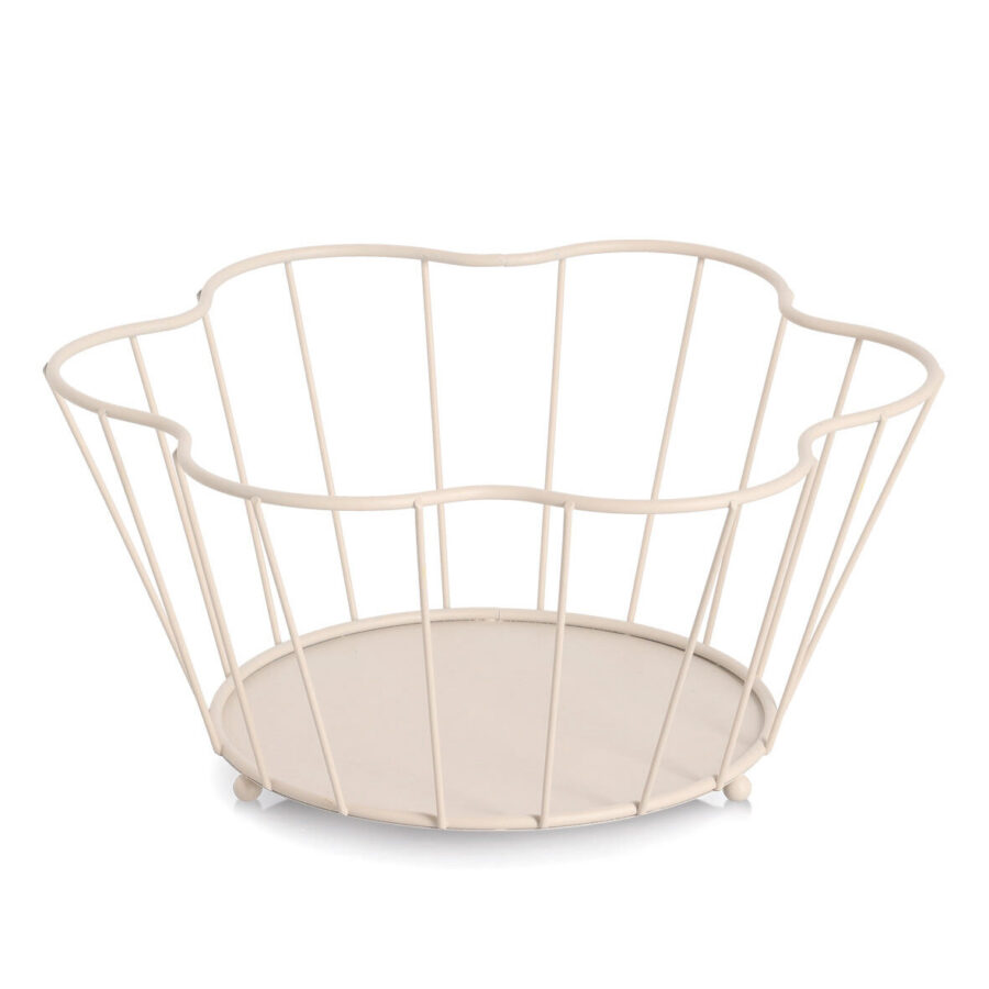 Obstkorb, Metall, beige