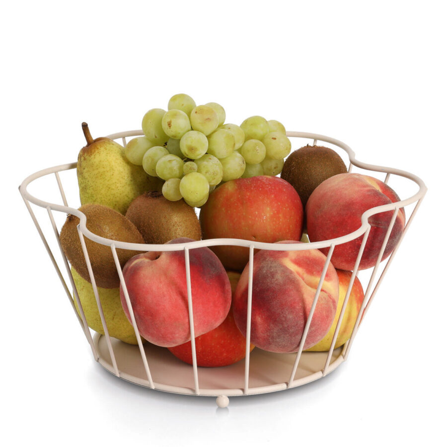 Obstkorb, Metall, beige – Ansicht 3