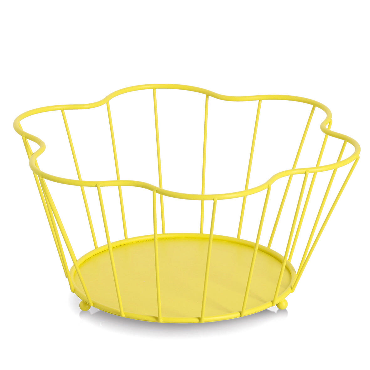 Obstkorb, Metall, gelb