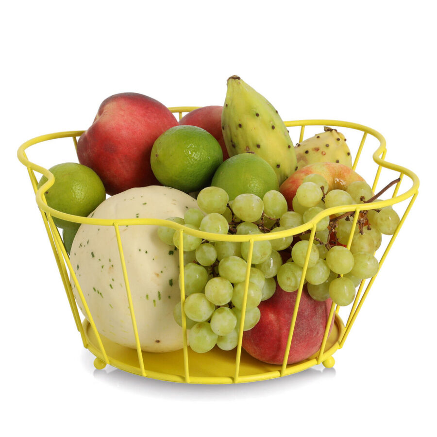 Obstkorb, Metall, gelb – Ansicht 3
