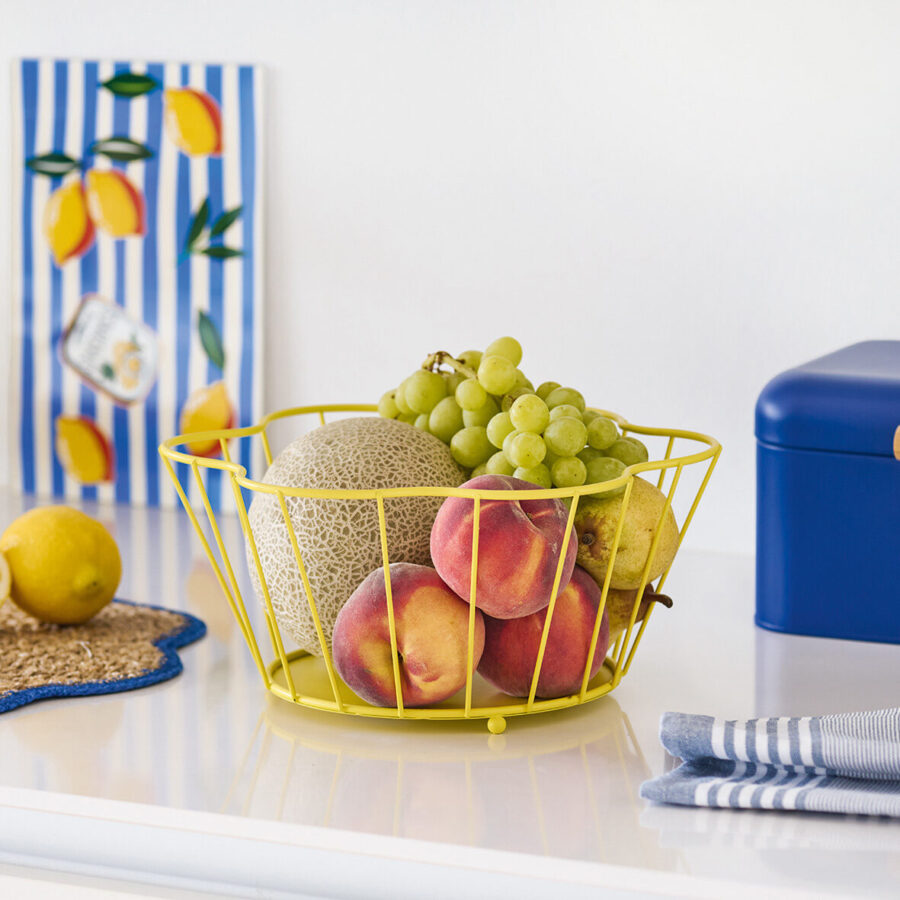 Obstkorb, Metall, gelb – Lifestyle 1