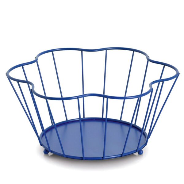 Obstkorb, Metall, blau