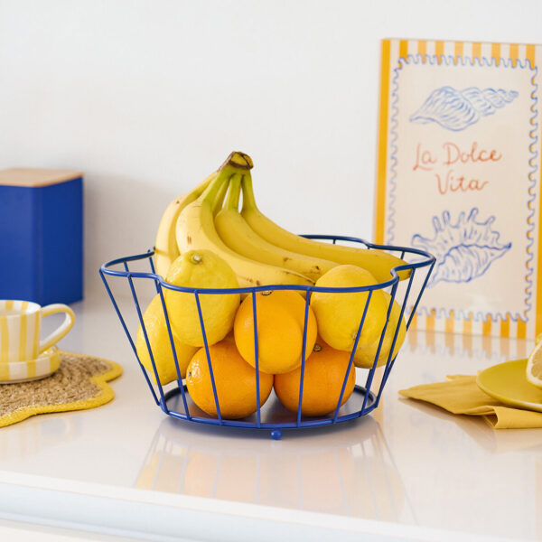 Obstkorb, Metall, blau – Lifestyle 1