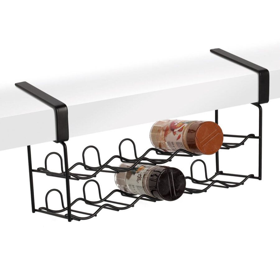 Gewürzgläser-Regal, Metall, schwarz – Ansicht 3