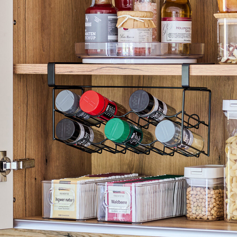 Gewürzgläser-Regal, Metall, schwarz – Lifestyle 1