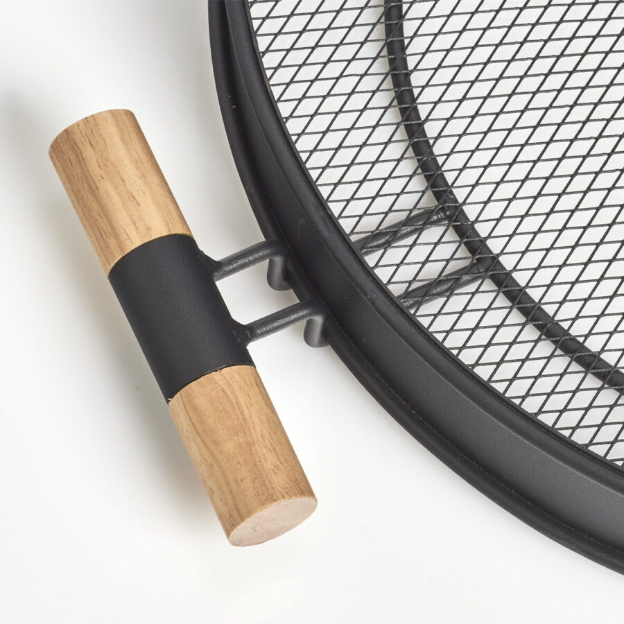 Serviertablett, Metall/Holz, schwarz – Ansicht 5