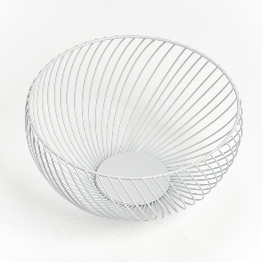 Obstkorb, Metall, weiß – Ansicht 3