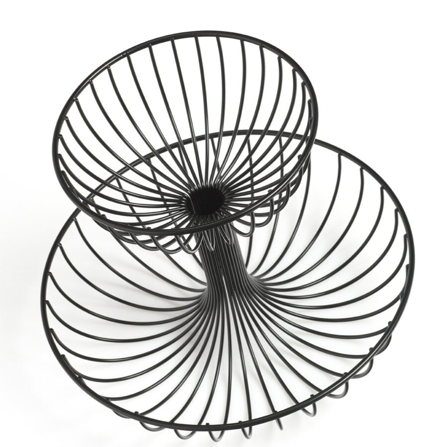 Obst-Etagere, 2-lagig, Metall, schwarz – Ansicht 3