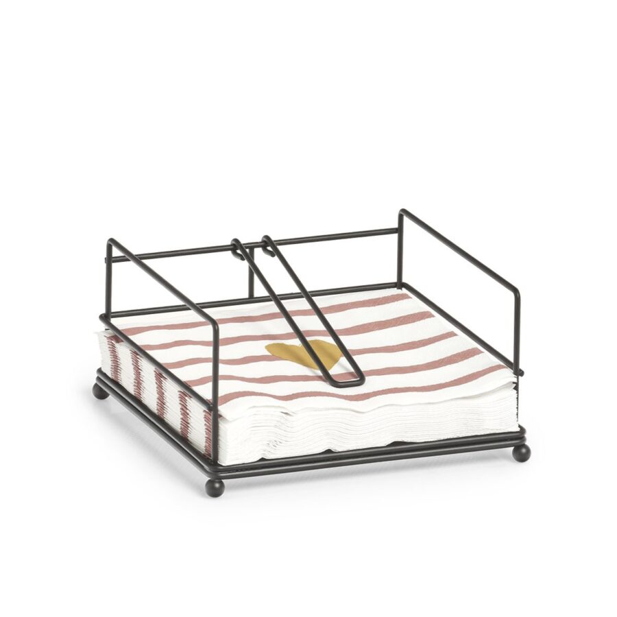 Serviettenhalter, Metall, schwarz – Ansicht 4