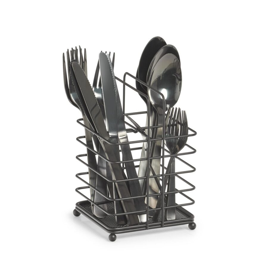 Utensilienhalter, Metall, schwarz – Ansicht 2