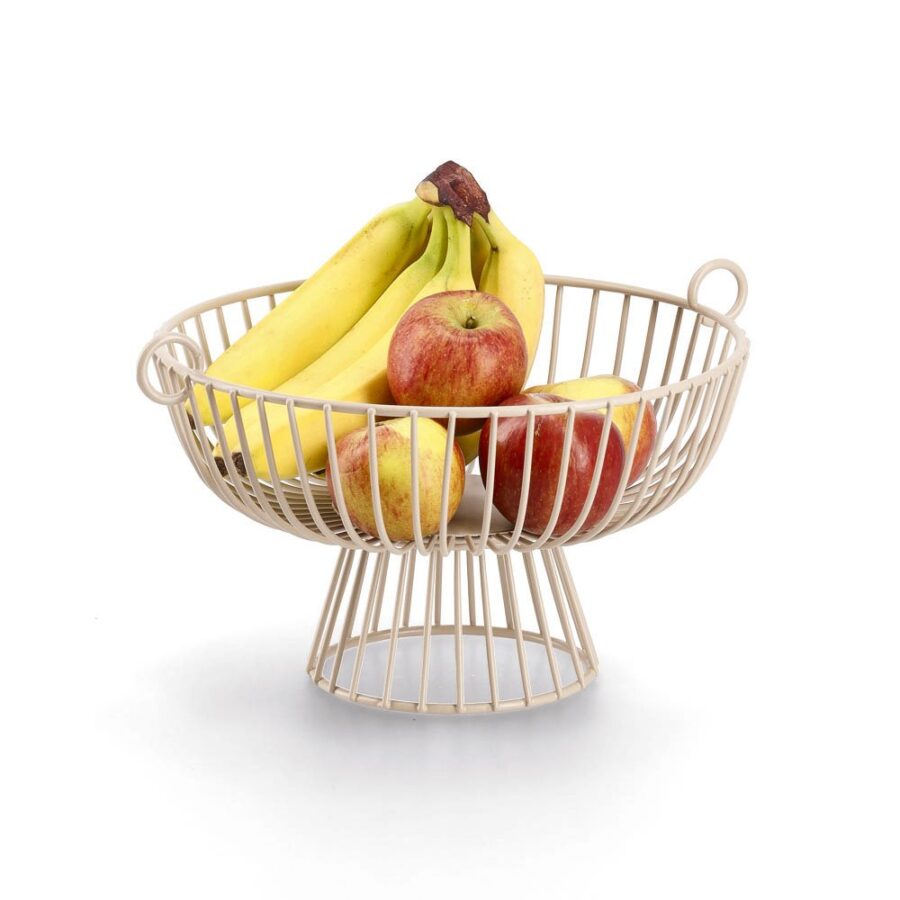 Obstkorb, Metall, beige – Ansicht 3