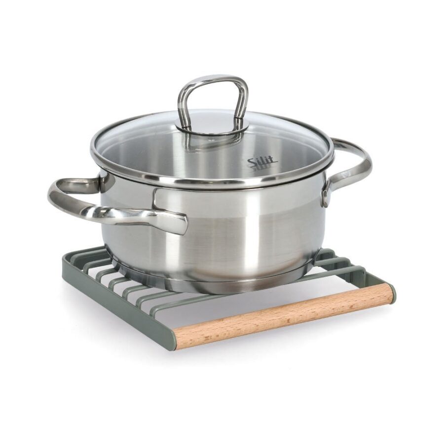 Topfuntersetzer, Metall/Buche, salbei – Ansicht 3