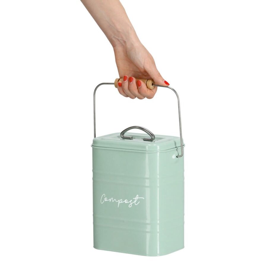 Kompostbehälter, Metall, mint – Ansicht 3