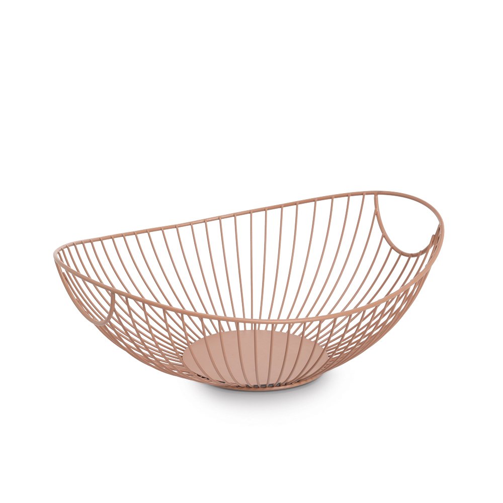 Obstkorb, Metall, mocca