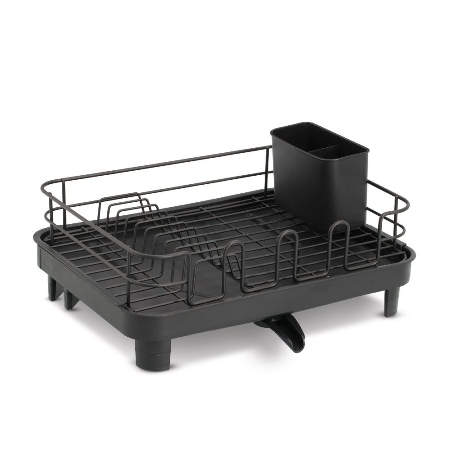 Geschirrabtropfständer, Kunststoff/Metall, schwarz