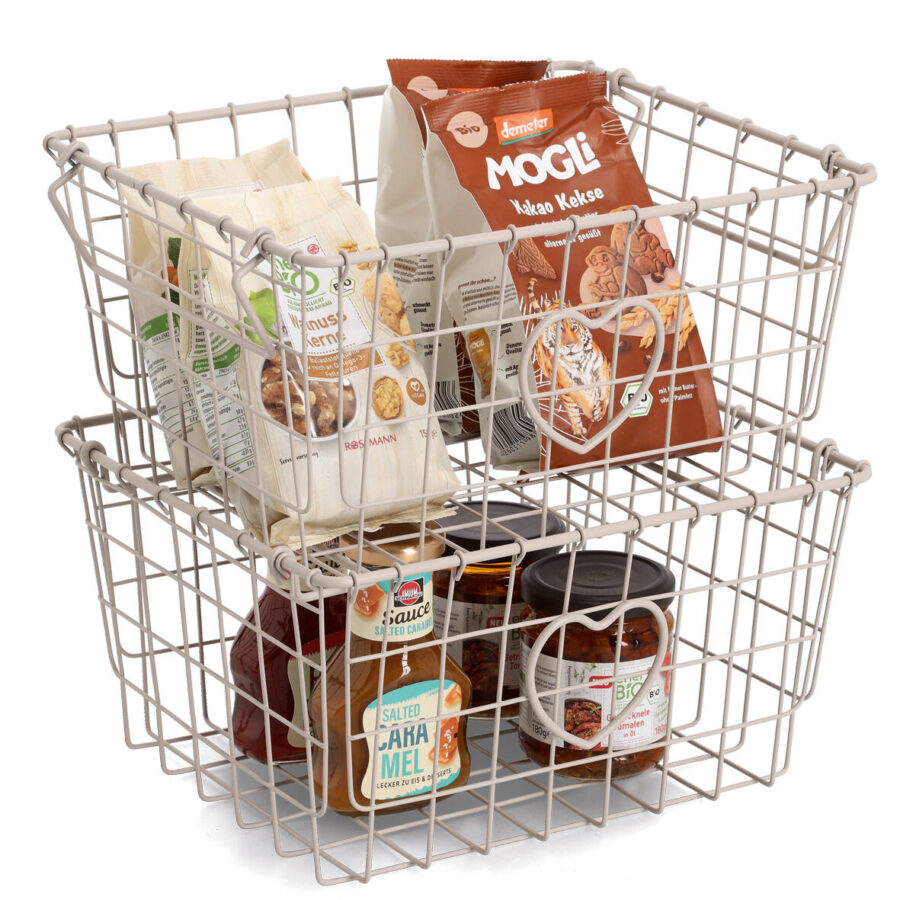 Aufbewahrungskorb "Heart", stapelbar, Metall, – Ansicht 4